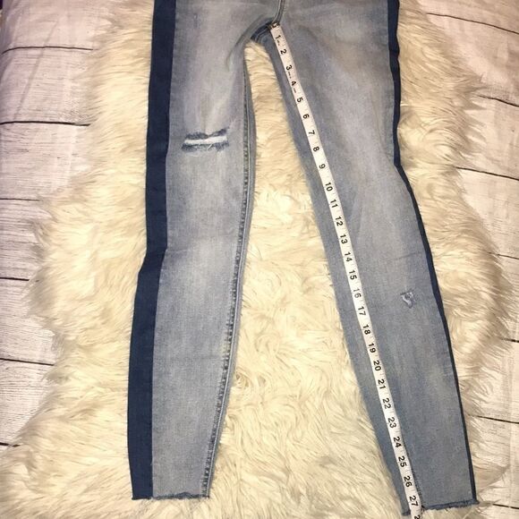 Spanx Distressed Skinny Jeans with Side Stripe Stretch Pull-On Shaping size XS - Picture 5 of 10